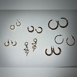 Elegant Gold Hoop Earrings Set